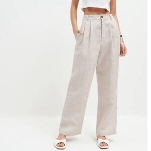 Reformation Mason Linen Beige Trouser